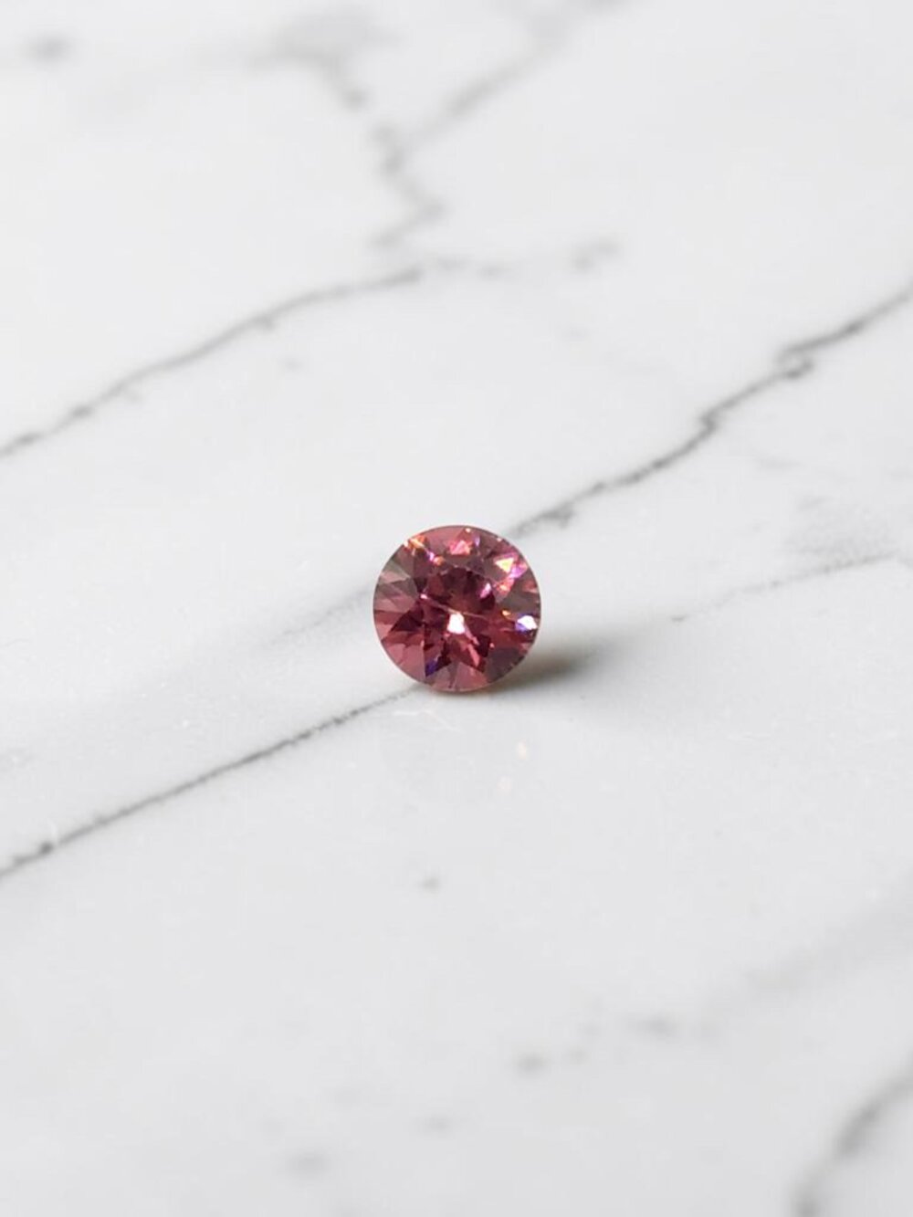 1.75 Carat Round Primrose Pink Zircon Gemstone
